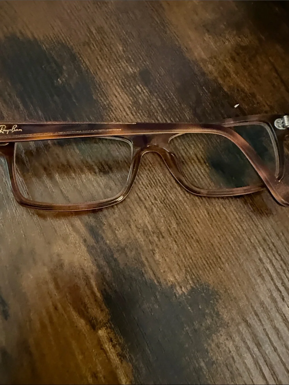 Ray-Ban Men's Tortoiseshell Rectangular Glasses